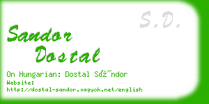 sandor dostal business card